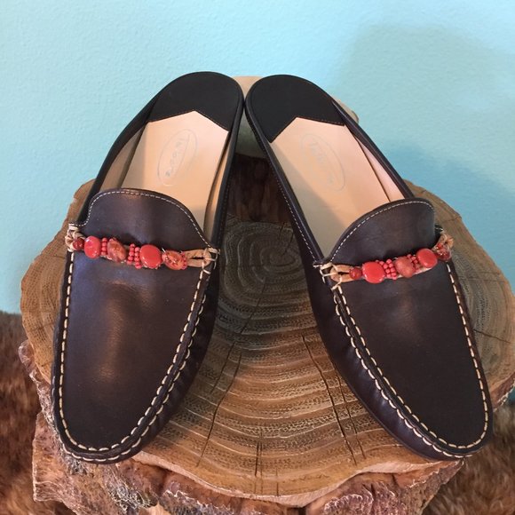 Talbot's Brown Leather Beaded Mule/Slide (NEW) - Picture 7 of 11